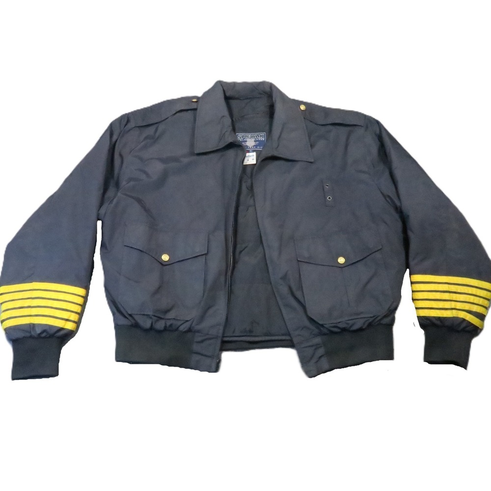 Spiewak S310 Jacket XL Black Gold Thinsulate WeatherTech Captain Pilot Security